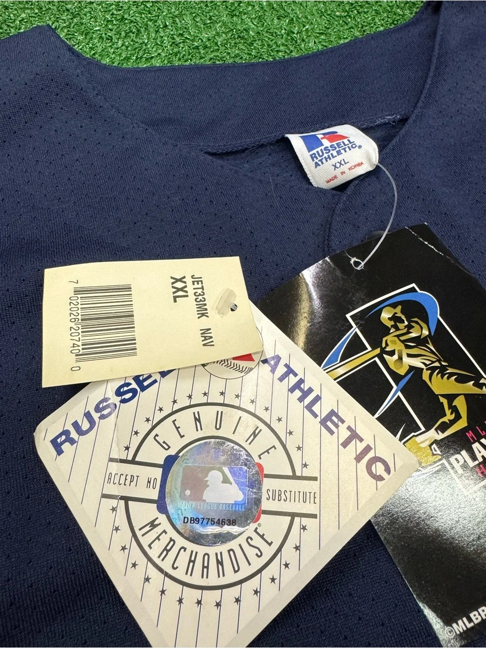 NWT New York Yankees Derek Jeter #2 Blue Jersey Men's Size XXL Russell Athletic - Picture 4 of 8